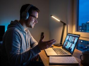 Applicant speaks naturally during a Toptal English and personality video interview
