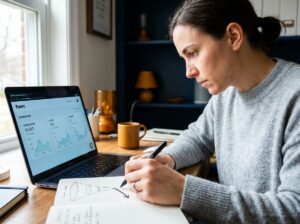 Freelancer diagnosing her Fiverr impressions-to-orders funnel drop-off