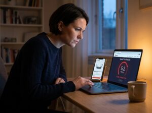 Shopify store owner reviewing a slow site speed test result