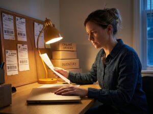 Shopify seller reviewing appeal documents after account suspension review
