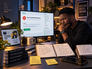 Fiverr gig denied as freelancer reviews rejection notice and fixes his service listing